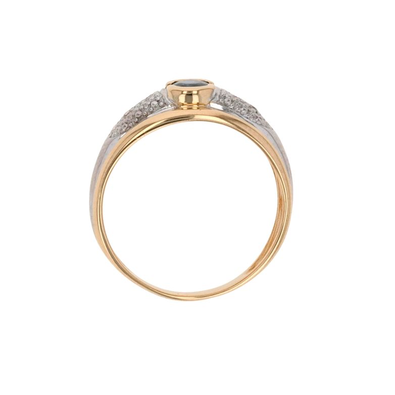 Bague or jaune saphir et diamant(s) Vintage 