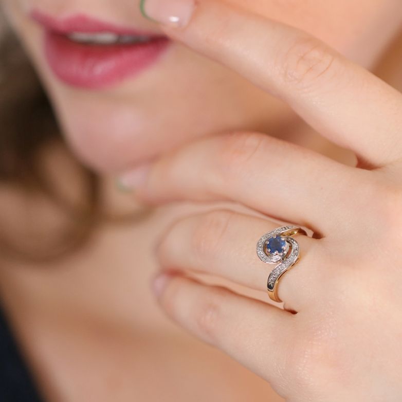 Bague 2 ors saphir et diamant(s) Vintage 