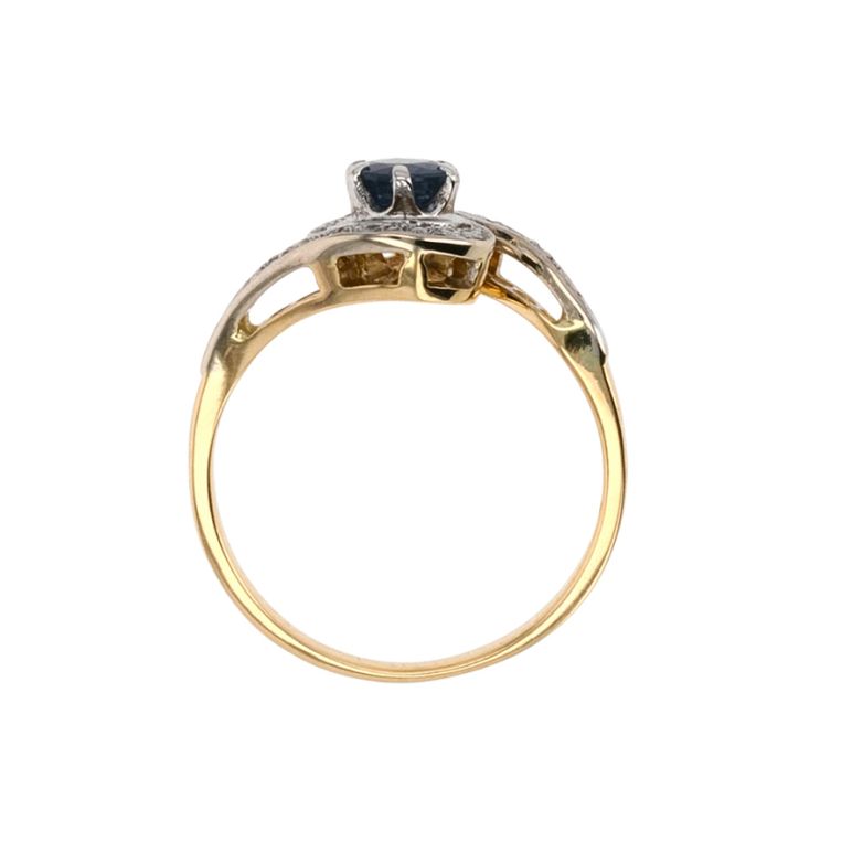 Bague 2 ors saphir et diamant(s) Vintage 