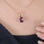 Pendentif or jaune Améthystes 