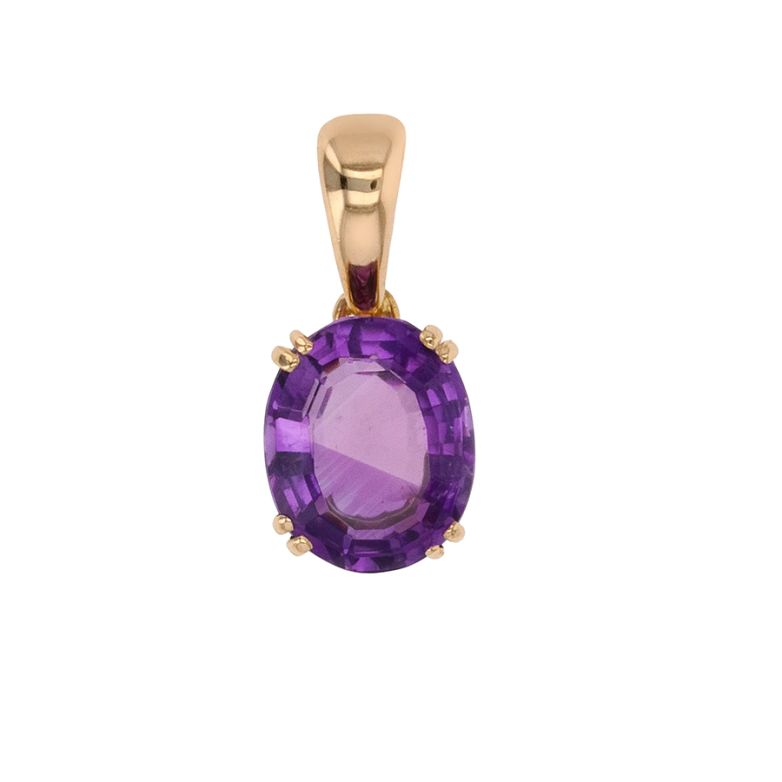 Pendentif or jaune Améthystes