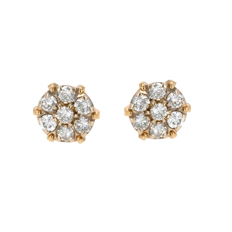 Boucles d'oreilles or jaune diamant (s)