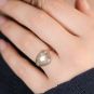 Bague or jaune diamant,P.fine labradorite