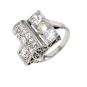 Bague or gris diamant(s) t. ancienne Vintage