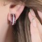 Boucles d'oreilles or gris rubis et diamant(s) 