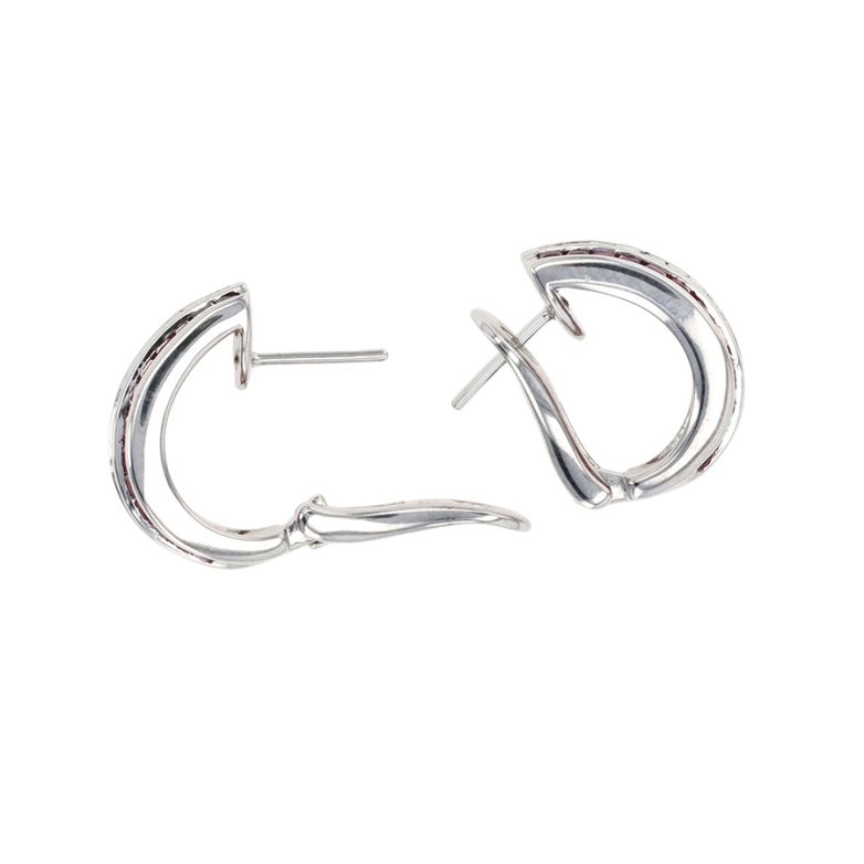 Boucles d'oreilles or gris rubis et diamant(s) 