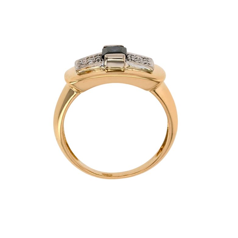 Bague or jaune saphir et diamant(s) 