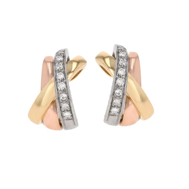 Boucles d'oreilles or bicolore diamant (s)