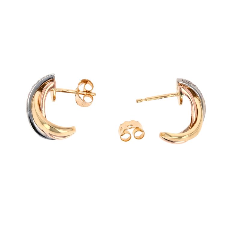 Boucles d'oreilles or bicolore diamant (s) 