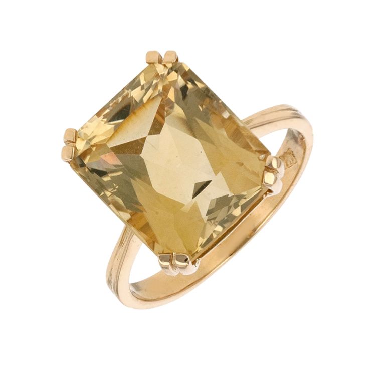 Bague or jaune Citrines Vintage