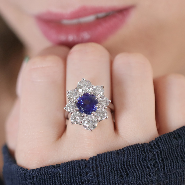 Bague marguerite tanzanite...