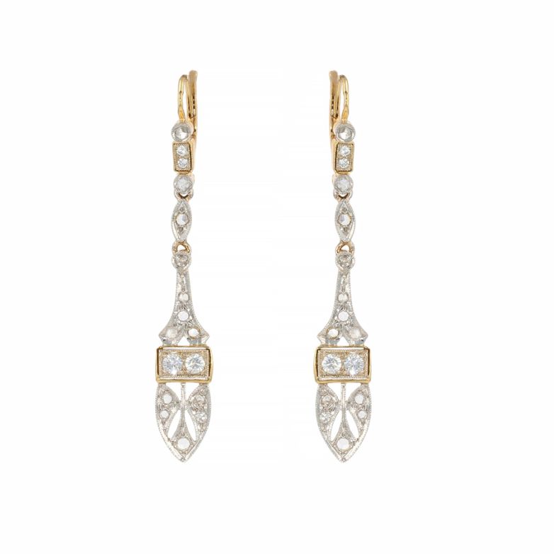 Boucles d'oreilles 2 ors diamant (s) Vintage