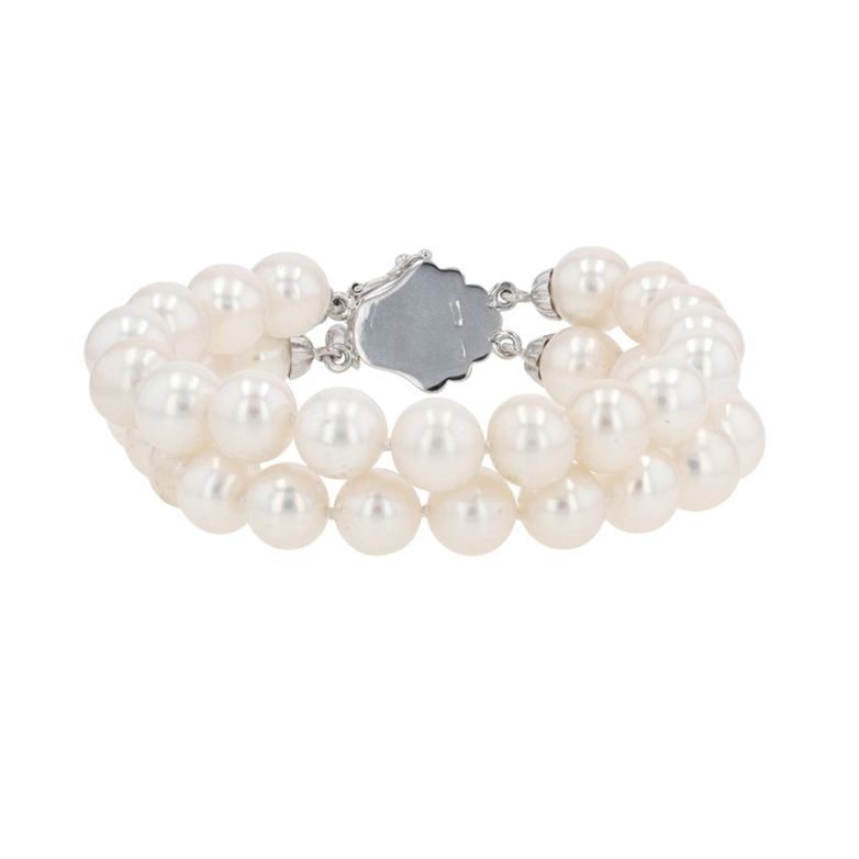 Bracelet or gris Perle de culture Vintage