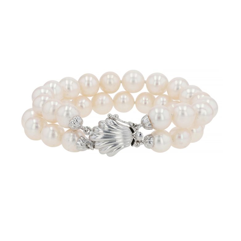 Bracelet or gris Perle de culture Vintage 