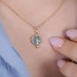 Pendentif or jaune diamant,P.fine topaze