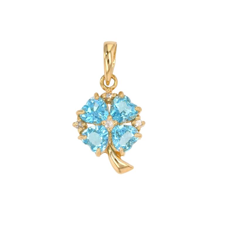 Pendentif or jaune diamant,P.fine topaze