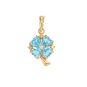 Pendentif or jaune diamant,P.fine topaze