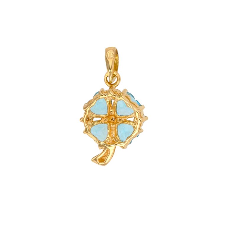 Pendentif or jaune diamant,P.fine topaze
