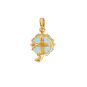 Pendentif or jaune diamant,P.fine topaze