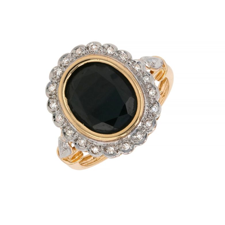 Bague or jaune saphir et diamant(s)
