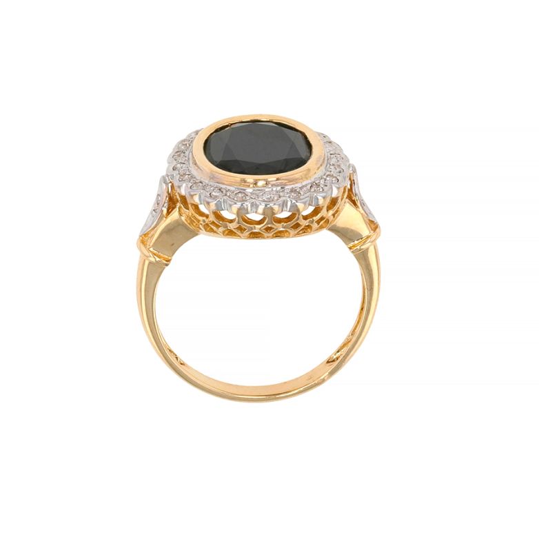 Bague or jaune saphir et diamant(s) 
