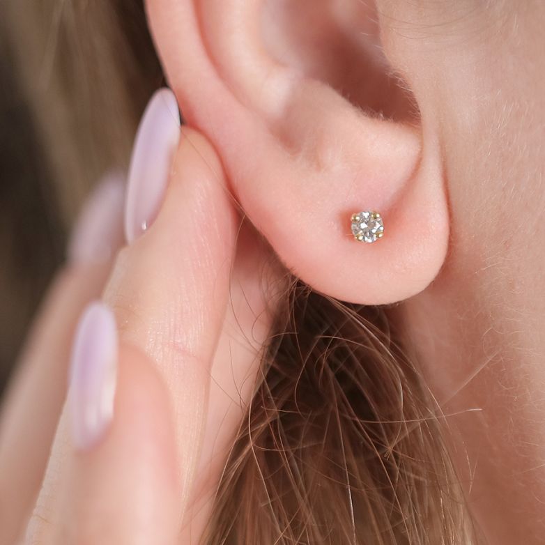 Boucles d'oreilles or jaune diamant (s) 