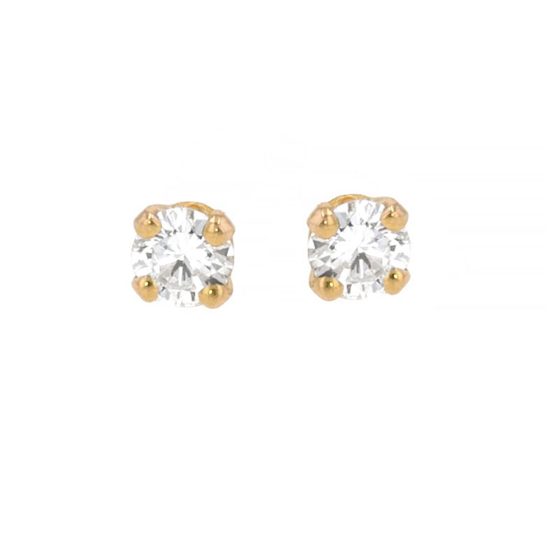 Boucles d'oreilles or jaune diamant (s)