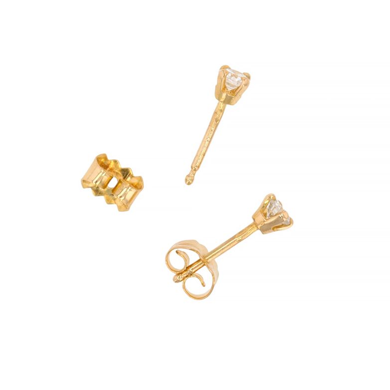 Boucles d'oreilles or jaune diamant (s) 