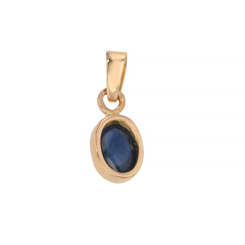 Pendentif or jaune Saphir Vintage 