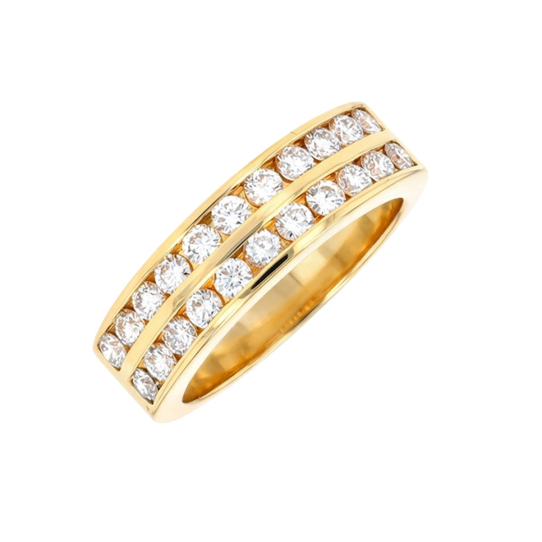 Bague double rang diamants...