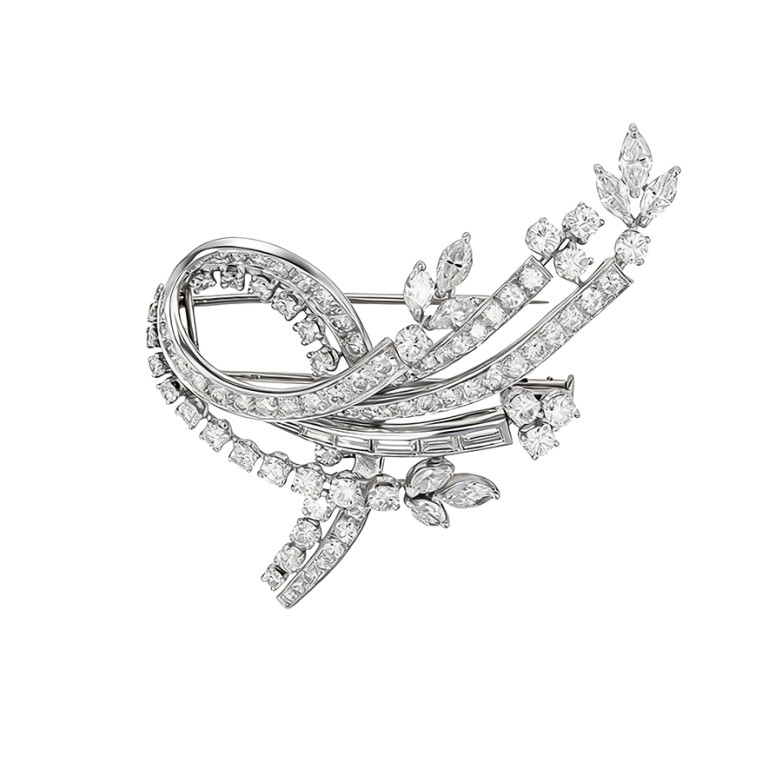 Broche vintage diamants...
