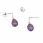 Boucles d'oreilles or gris diamant et perle 