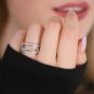 Bague or gris diamant 