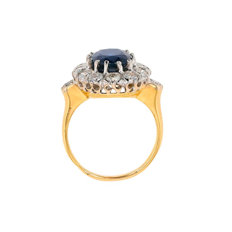 Bague 2 ors saphir et diamant(s) Vintage 