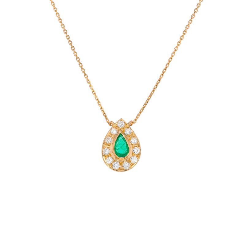 collier or jaune émeraude et diamant(s) 