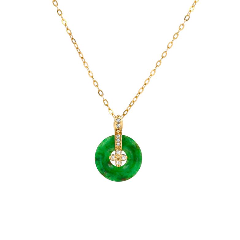 collier or jaune diamant,P.fine jade