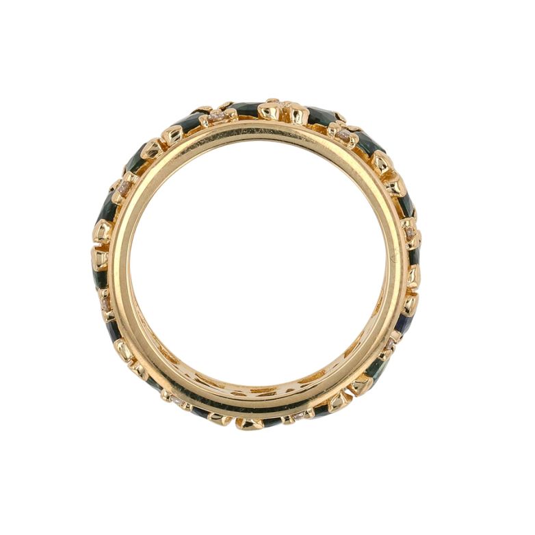 Bague or jaune saphir et diamant(s) 