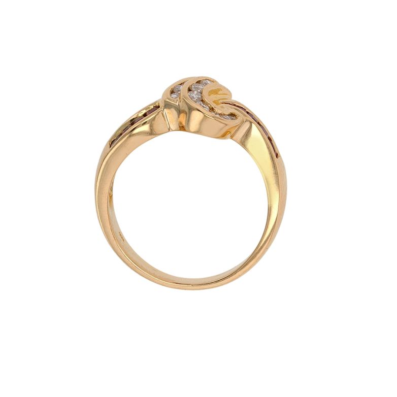 Bague or jaune rubis et diamant(s) 