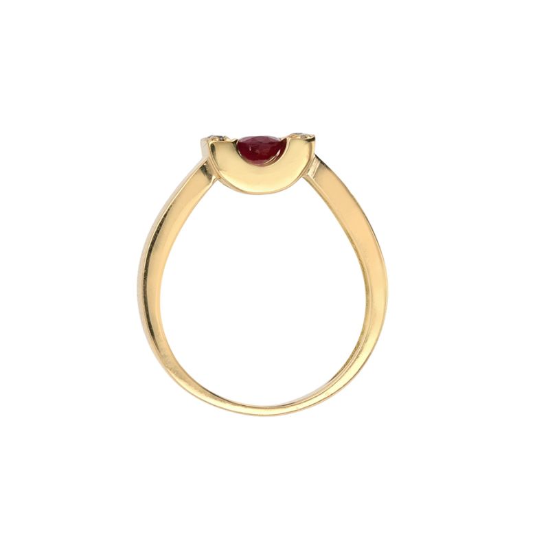 Bague or jaune rubis et diamant(s) 