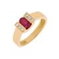 Bague or jaune rubis et diamant(s)