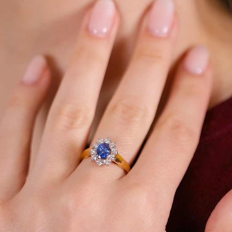 Bague or bicolore saphir et diamant(s) 
