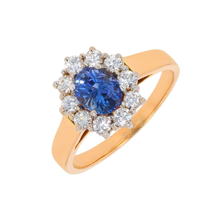 Bague or bicolore saphir et diamant(s)