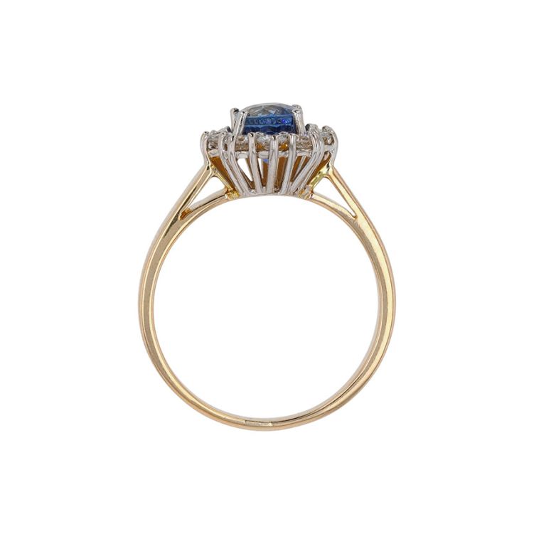 Bague or bicolore saphir et diamant(s) 