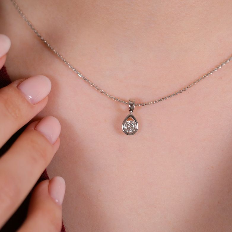 Pendentif or gris diamant (s) 