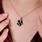 Pendentif or gris diamant,P.fine onyx