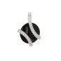 Pendentif or gris diamant,P.fine onyx