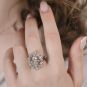 Bague or gris diamant(s) t. ancienne Vintage 