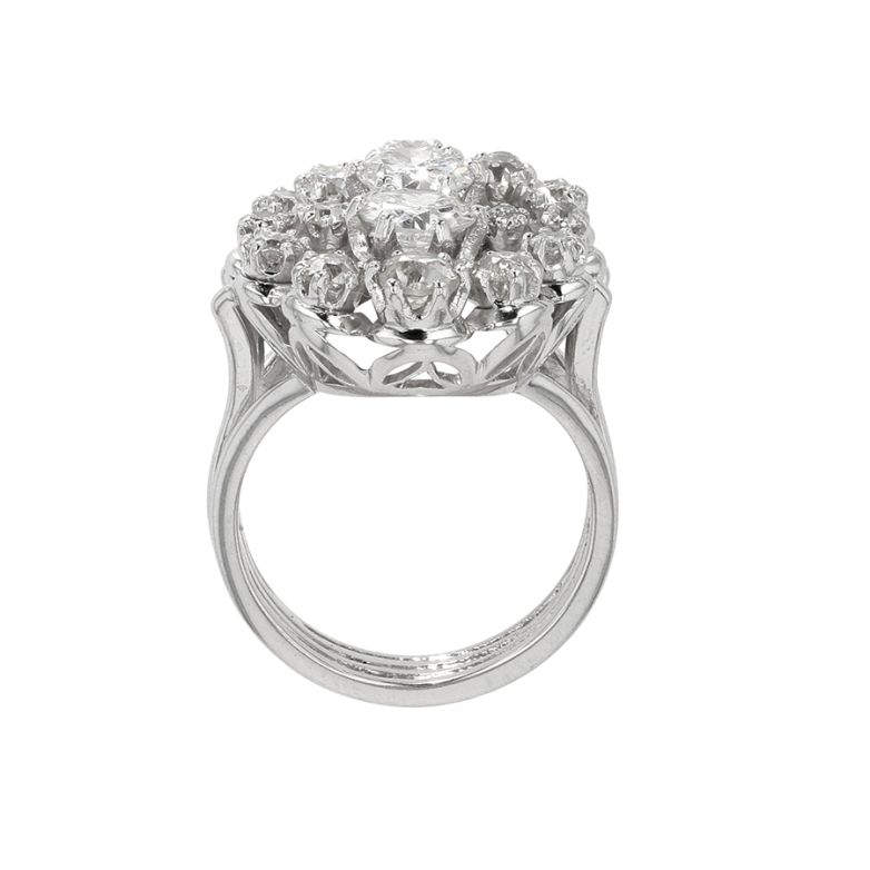 Bague or gris diamant(s) t. ancienne Vintage 