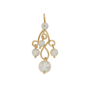 Pendentif perles or jaune...