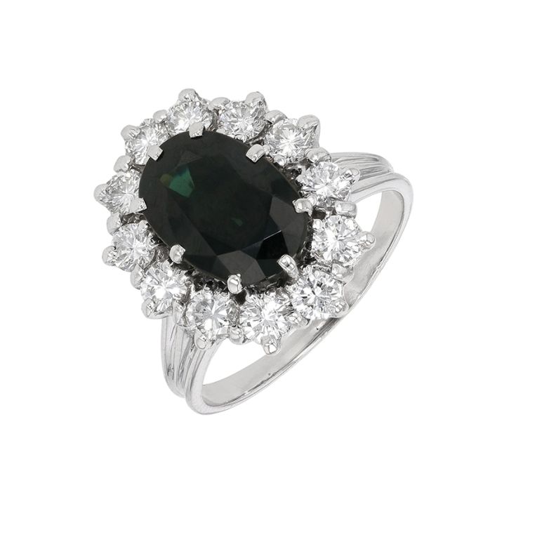 Bague or gris saphir et diamant(s) Vintage